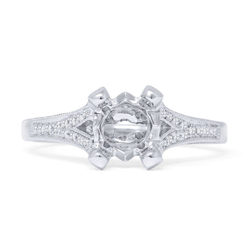Round Split Shank Diamond Ring